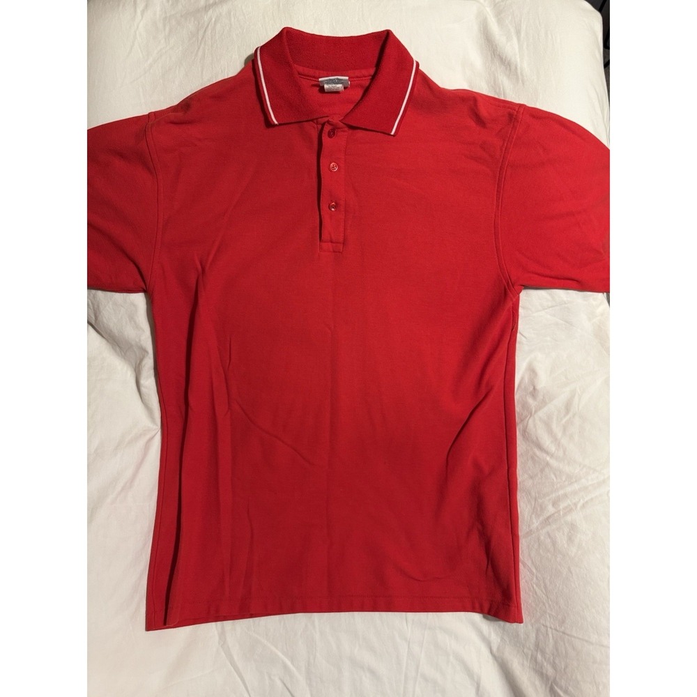 Men's Vintage Made In Usa Fame Short Sleeve Red Xl Polo 23 X 31
